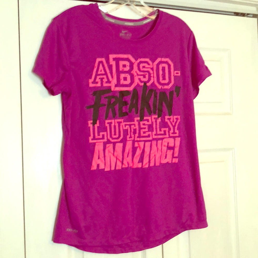 Nike Dri-Fit tee Bright Purple w/ Screen Print